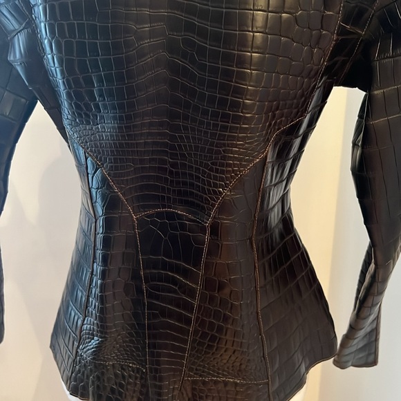 REAL CROC LEATHER JACKET CUSTOM MADE Size Small - Picture 13 of 17